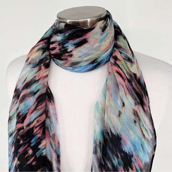 Calvin Klein Women’s Lightweight Multicolor Abstract Print Scarf – New 27 x 70 - Picture 4 of 13